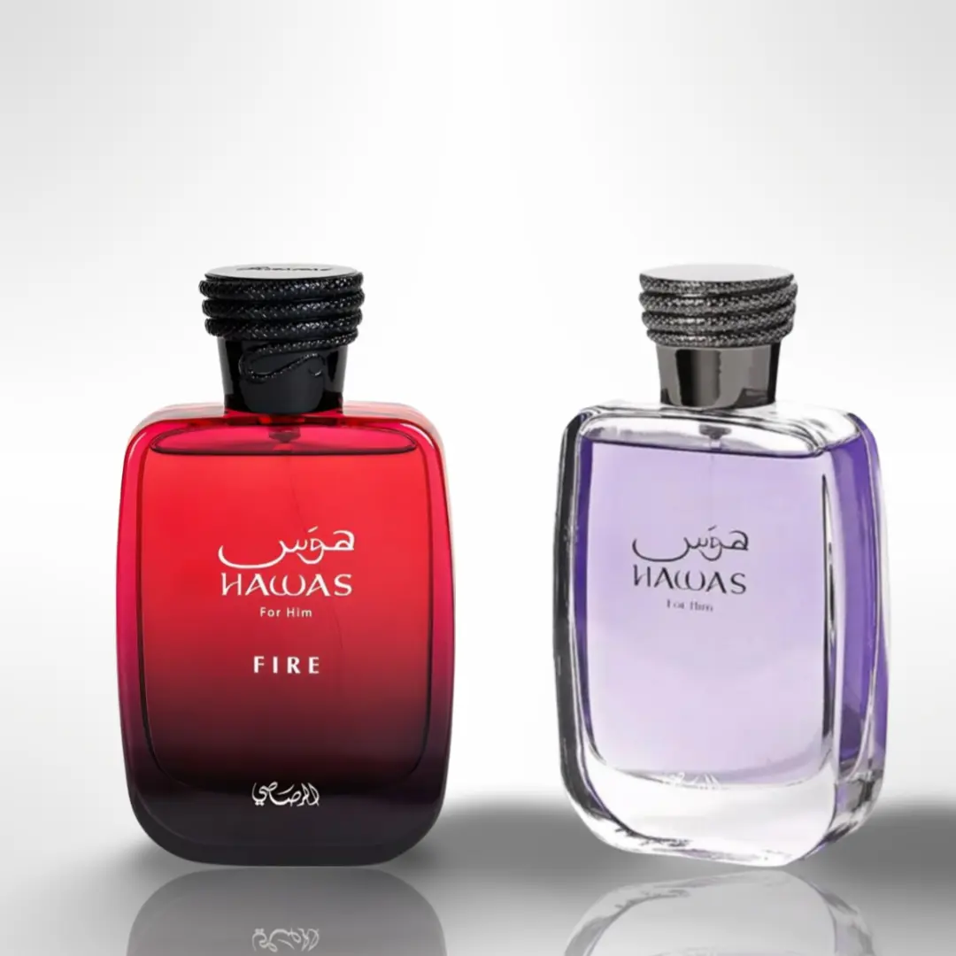 Lattafa Rasasi Hawas & Rasasi Hawas Fire Pocket-Size Unisex Fragrance EDP Multi-Pack Gift Bundle