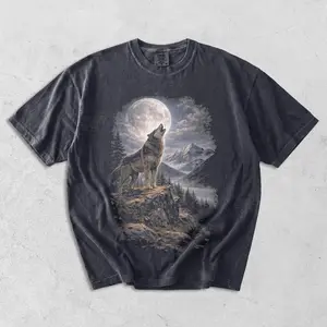 Comfort Colors Lone Wolf Shirt, Vintage Wolf Tee, 90s Grunge Shirt, Alpha Wolf T Shirt, Howling Wolf Tee, Nature Animal Shirt, Y2K Streetwear Tee, Casual Fit Tee, Trendy Graphic Shirt