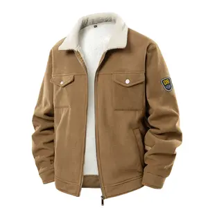 Men's Winter Fashion Jacket, Warm Multi-Pocket Casual Trucker Jacket, Long Sleeve Fleece Lined Warm Fresh Jacket