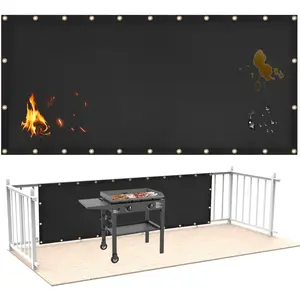 Fireproof Heat Shield for Wall Behind Grill Protect Deck Fence from Grill Heat, Heat Shield for  Stove, Stove Wall Protector Fridge, BBQ Grill Mat Accessories Compatible with Blackstone, 3'x10'