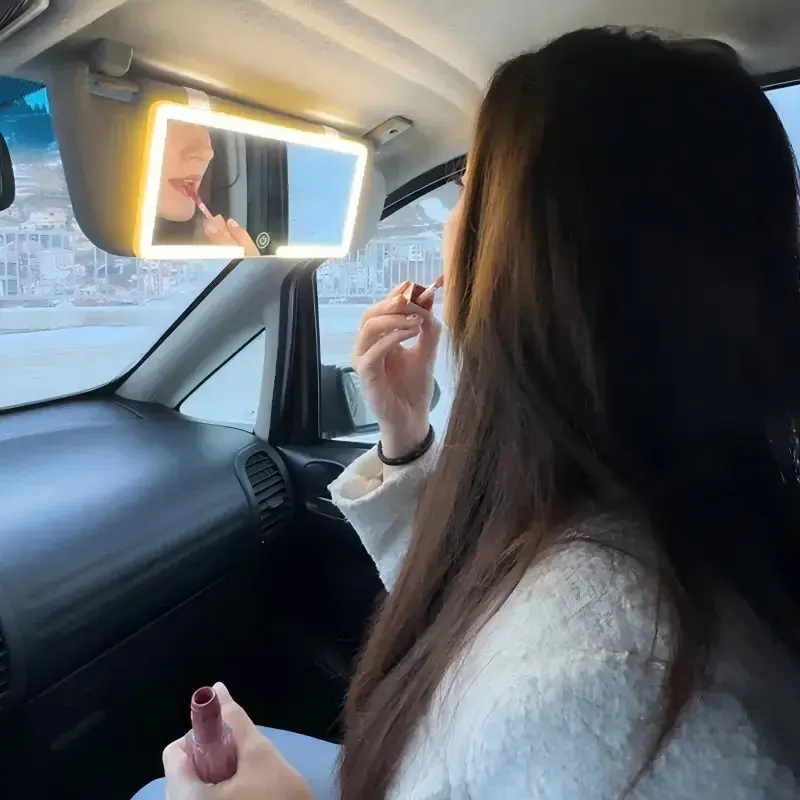 Car Sun Visor LED Mirror, Multifunctional Car Led, Touch Control Dimmable, Rechargeable Car Dashboard Mirror, Auto Accessories, Enhance Your Driving Experience