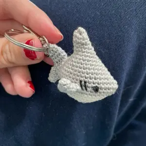 Itty Bitty Shark Keychain - Adorable Crochet Design for Bags & Accessories