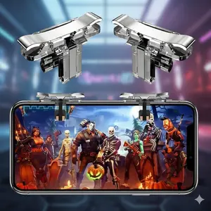 Upgrade Your Mobile Gaming! Ergonomic Shooting Trigger for FPs games. High Sensitivity rapid Fire Controller, Precision Aiming accessory, Gaming Controllers. Plug and Play, Boost Reaction Speed, Easy One-Button Install.