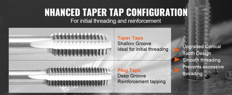 VEVOR Tap and Die Set, TikTokShopBlackFriday, 110-Piece Include Metric Size M2 to M18, Bearing Steel Taps and Dies, Essential Threading Tool for Cutting External Internal Threads, with Complete Accessories and Storage Case