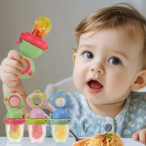 Silicone Baby Fruit Food Feeder, Youngsters Feeder, Rotating Push Type Fruit Feeder, Baby Food Push Spoon Easy Baby Food Dispenser 4 Month+