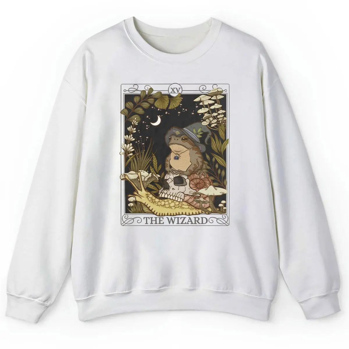 The Wizard Tarot Card  Sweatshirt, Witchy Frog Shirt, Trendy Goblincore Clothing, Cottagecore Mushroom Tee, Tarot Lover