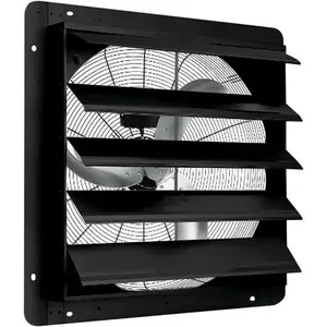 20" Wall-Mounted Shutter Exhaust Fan, 3500 CFM High-Speed Ventilation, 1500 RPM Low-Noise, Aluminum Blades & Automatic Shutter for Attic, Garage, Greenhouse, Workshop & Louvered Vent Applications