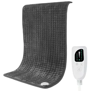 17"×33" XL Electric Heating Pad, 6 Heat Settings & 4 Auto-Off Timers, King Size Warming Mat for Back, Neck, Shoulder, Cramps & Pain Relief, Machine Washable, Cozy Christmas, Birthday & Holiday Gifts for Women, Men, Mom, Wife, Girlfriend (Gray/Green)