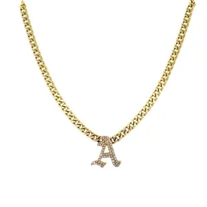 Gold Diamond Initial Necklace