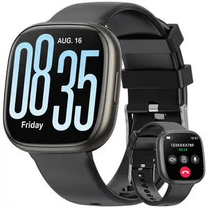 Unisex Smartwatch 1.72 Inch, Supports Calls, IP68 Water Resistant, Multiple Sports Modes, Fitness Tracker, Compatible with Android & iOS