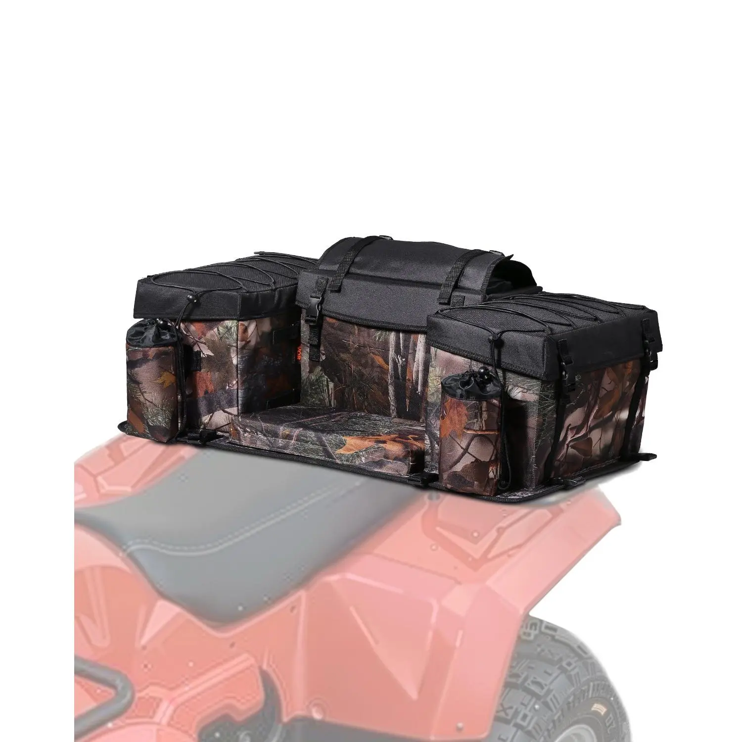 VEVOR ATV Rear Storage Bag, 68L ATV Rear Cargo Bag with Sponge Seat Cushion Bottle Holder, 600D Oxford Cloth Storage Rear Rack Seat Bag Fit Most ATVs with Rear Rack, Compatible with ATV, UTV, Can-Am