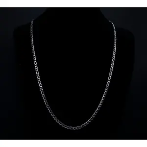 White Gold Figaro Chain 3mm for Fashion Accessories