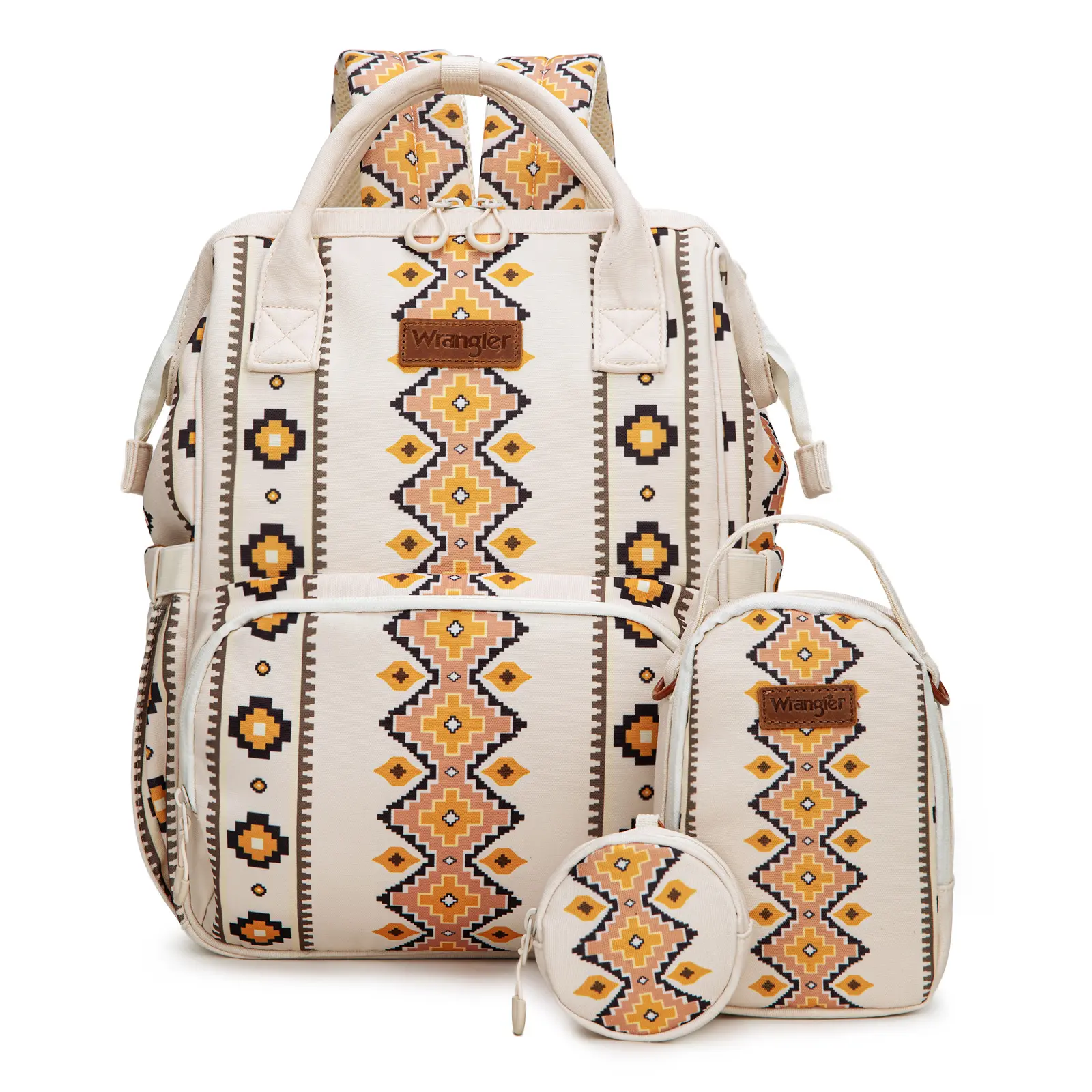 Wrangler Aztec Backpack for Women Casual Daypack Travel Bags with Side Bottle Pockets 2pcs or 3pcs