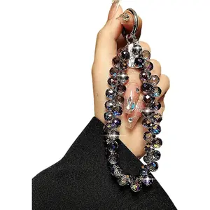 Beaded Wrist Strap Phone Charm, Cute Camera Lanyard, Shiny Wristband for Women, Multi-use Accessory for Phone Bag & Keychain
