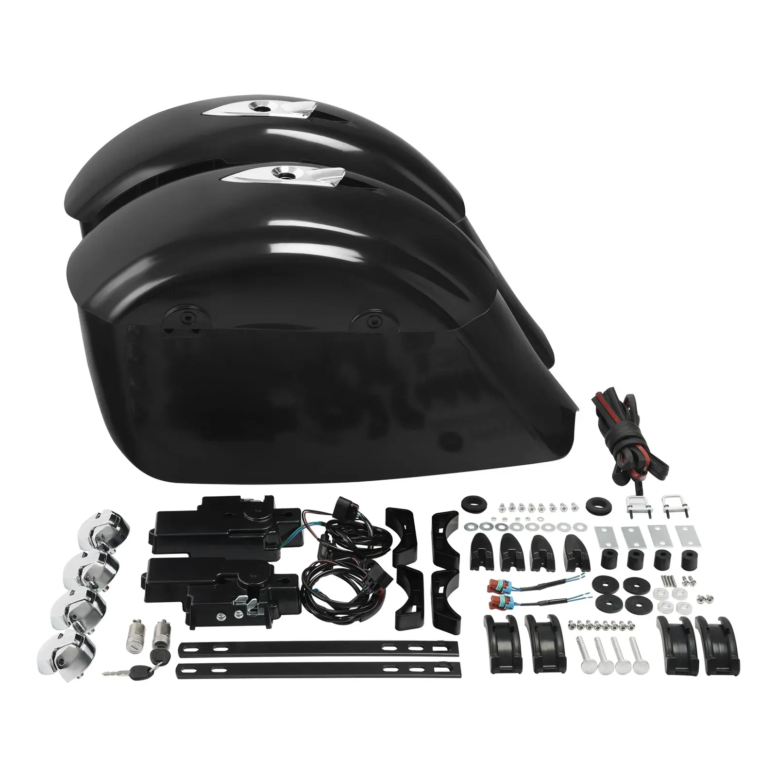 TCMT Hard Saddlebags Electronic Latch Lid Fit For Indian Roadmaster 2015-2024 Chieftain 2014-2018
