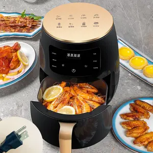 4.5L Multi-Purpose Touch Screen Air Fryer, LED Digital Display, Oil-Free & Low-Fat, Non-Stick Pot, Outdoor Deep Fryer, Kitchen Essential Accessory, Kitchen Appliances