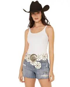 Shyanne Women's Willa Rounds Concho Belt - Saho24bt19-Wht