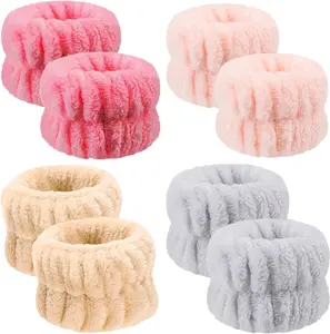8 Pcs Microfiber Wrist Bands for Washing Face, Absorbent Wristbands for Women, Prevent Water Spills on Arms Set Towels