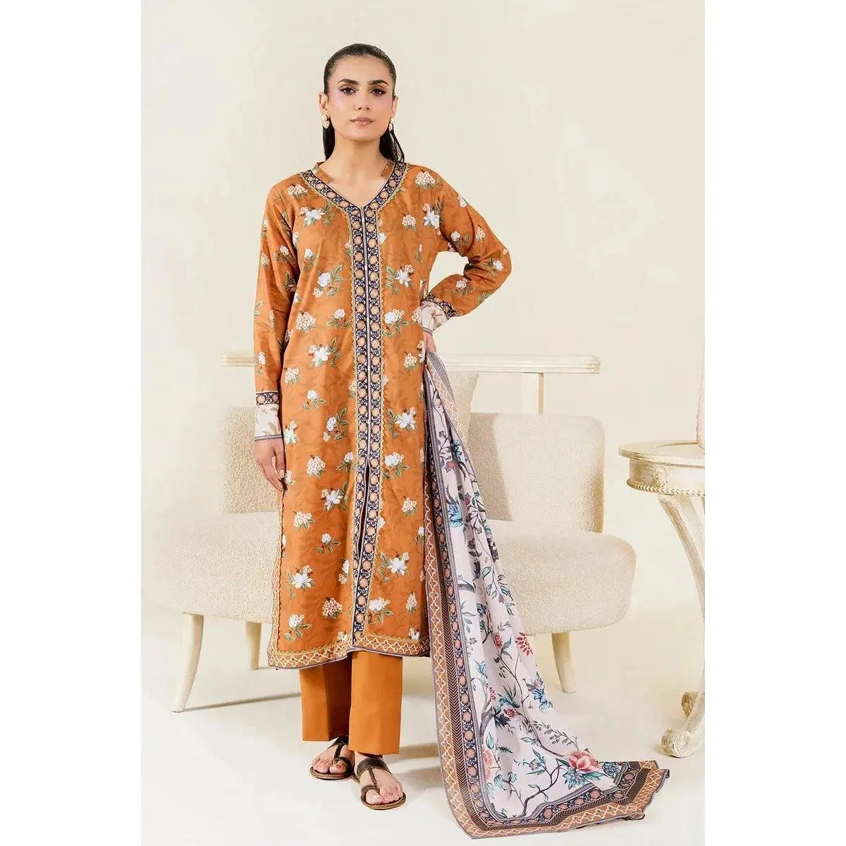 3PC Stitched Printed Lawn Suit | RTW-KLA-3898