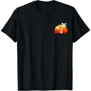 Cool Summer Sunset Vacation Men Women Beach Palm Trees T-Shirt  Graphic tees