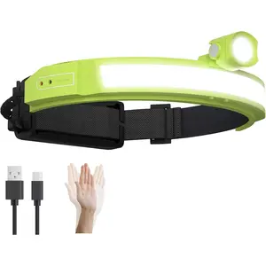 Ultima 2025  230? Wide Beam Headlamp - 1600 Lumens, 330ft Long-Range Spot, 5000mAh USB-C Rechargeable , Motion Sensor,  LED Headlamp for Camping, Work, Running (Neon Green)