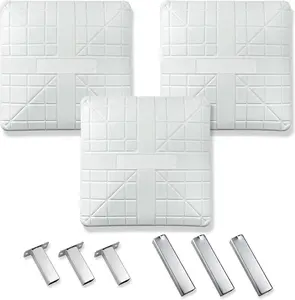 Cannon Sports Pro Molded Base Set of 3 for Baseball and Softball - 18" x 18" Molded Rubber with High-Density Foam Core Ground Anchored Bases - Includes 1st, 2nd, 3rd Base