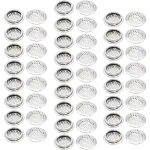 50Pcs 53mm Circular Stainless Steel Round Soffit Air Vent Mesh Hole Louver for Kitchen Bathroom Cabinet Wardrobe