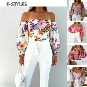 Boho Floral Off Shoulder Blouse| Women’S Long Sleeve Casual Summer Tops For Daily Wear