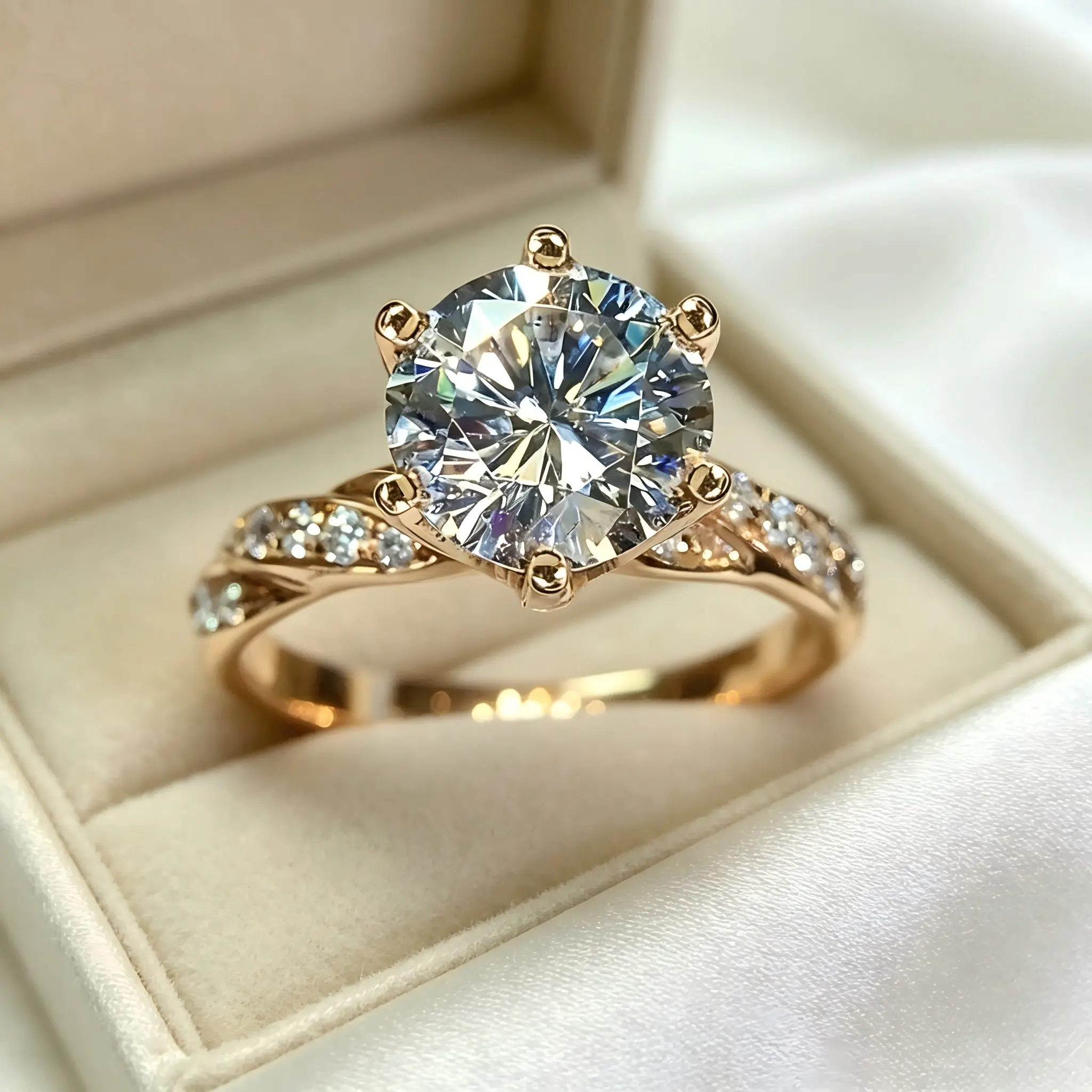 1Pc Elegant 6-Claw Set Sparkling Zircon Women's Engagement Ring - Perfect Anniversary Gift, Proposal Idea & Wedding Party Accessory Beautiful Rings Jewelry Rings