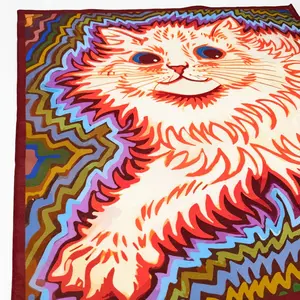 Kaleidoscope Cat Colorful Scarf Lightweight Printed Wrap Soft Fashion Accessory Boho Neck Bandana Cat Pattern Shawl All-Season Stylish Gift Artistic Hair Wrap Casual Everyday Wear Decor Unisex