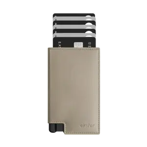 Ekster Wallet Pro - Handcrafted Italian Vachetta Leather - Quick-Access Button - Holds 1-14 Cards & Bills - RFID-Blocking Secure Closure