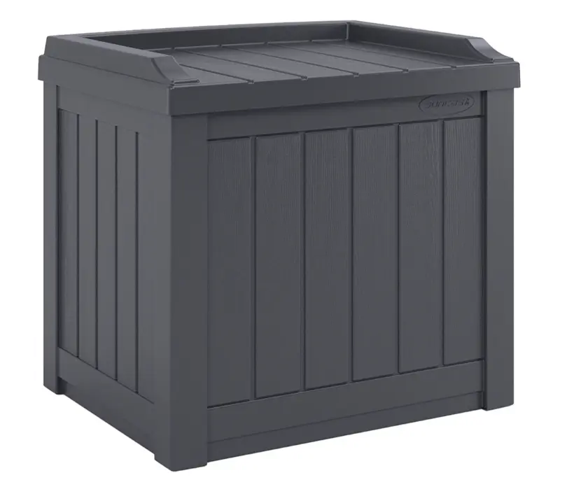 Suncast 22-Gal. Weather-Resistant Resin Outdoor Storage Deck Box and Bench, Stone Gray