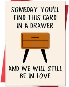 Whiskey Drawer Card - Hilarious Anniversary Gift for Him | "Find This Card in a Drawer & We'll Still Be in Love" | 8x5.3" Premium 400gsm Funny Birthday Card for Husband Boyfriend Dad Smile Unisex Amusement, Gifts For Boyfriends