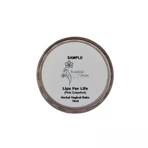 LIPS FOR LIFE: Organic Herbal Vaginal Balm, #3, Pink Grapefruit, Sample, 10ml