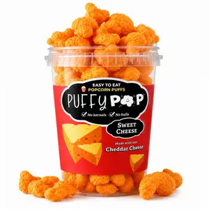 Sweet Cheese (GF) Puffy Pop Popcorn Puffs - No Kernels, No Hulls - Easy to Eat Snack