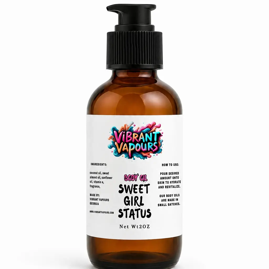 Vibrant Vapours Perfumed 2oz Body Oil Hydrating, Radiant, and Irresistibly Soft