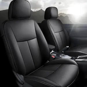 Custom Fit for Nissan Sentra 2013-2019 - Full Set Black Faux Leather Seat Covers | Heavy-Duty, Anti-Slip, Washable Car Interior Protector Factory-Like Fit, Stylish Upgrade, Long-Lasting Durabil