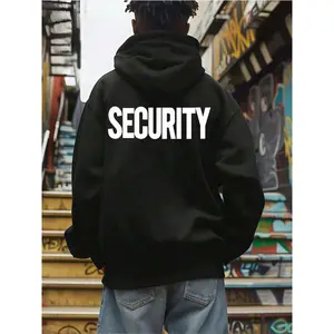Security Guard Men's Double-Sided Printed Casual Comfortable Hoodie for Autumn and Winter 1 PC