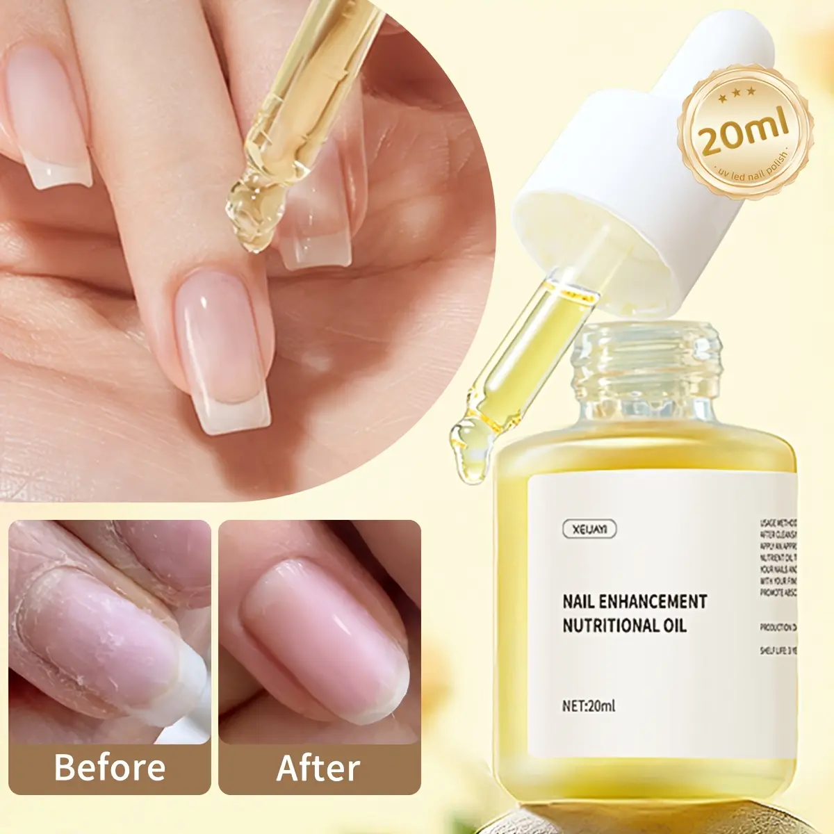 20 ml Nourishing Nail Art Cuticle Repair Liquid Bottle - Oil-rich Texture, Gentle Nourishing Formula, Apply Gently as Hangnail Fixer for Nail Salon Care