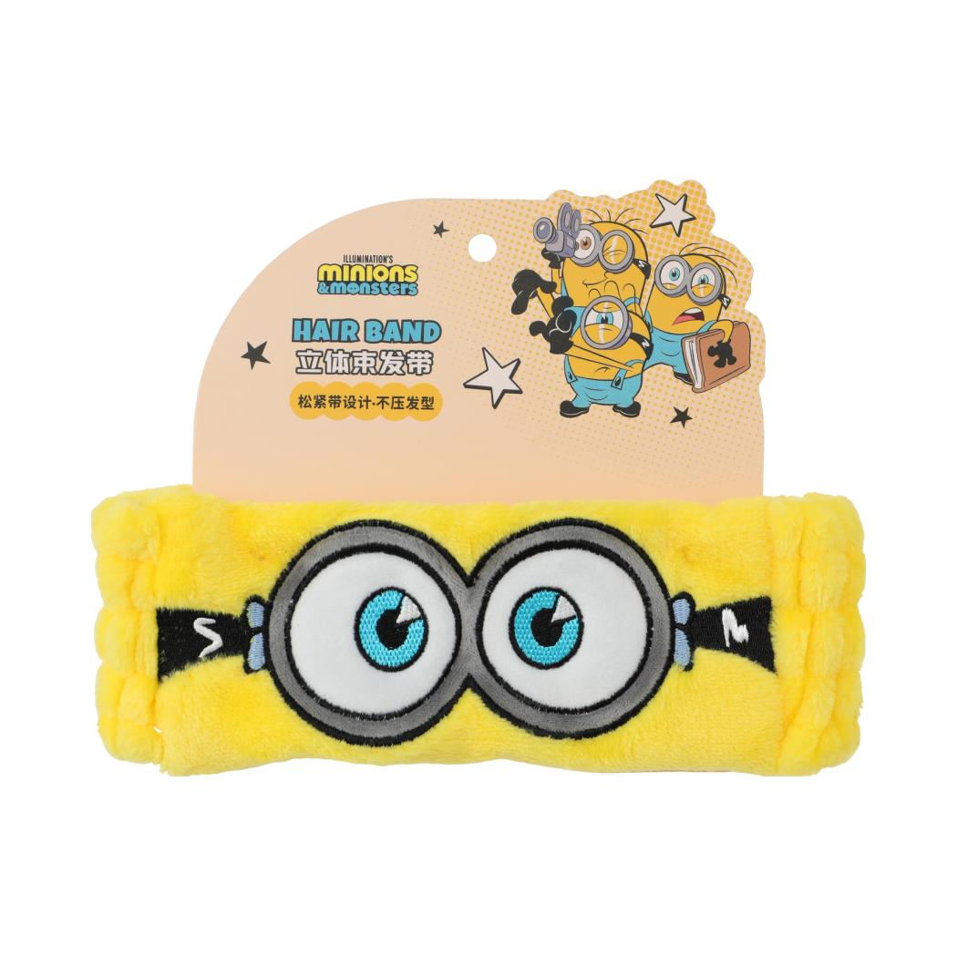 Minions & Monsters 3D Soft Plush Headband Accessory - Unisex Casual Daily Hair Wrap for Face Washing, Skincare Routines