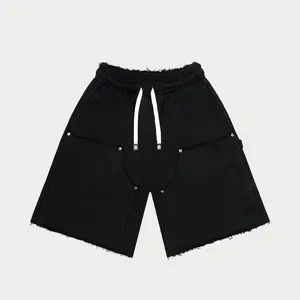 GODSPEED DISTRESSED CARPENTER SHORTS JET BLACK