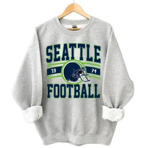 Seahawk Apparel, Vintage Style Seattle Football Hoodie, Game Day Hoodie, Seattle Team Football Hoodie, Sunday Seattle Hoodie, Seattle Football Hoodie, Retro Seattle Gridiron Hoodie, Graphic Pullover, Unisex Game Day Apparel
