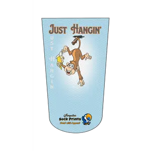 Amputee Sock "Just Hanging Monkey V1", Prosthetic Limb Sock, 3ply Stump Sock