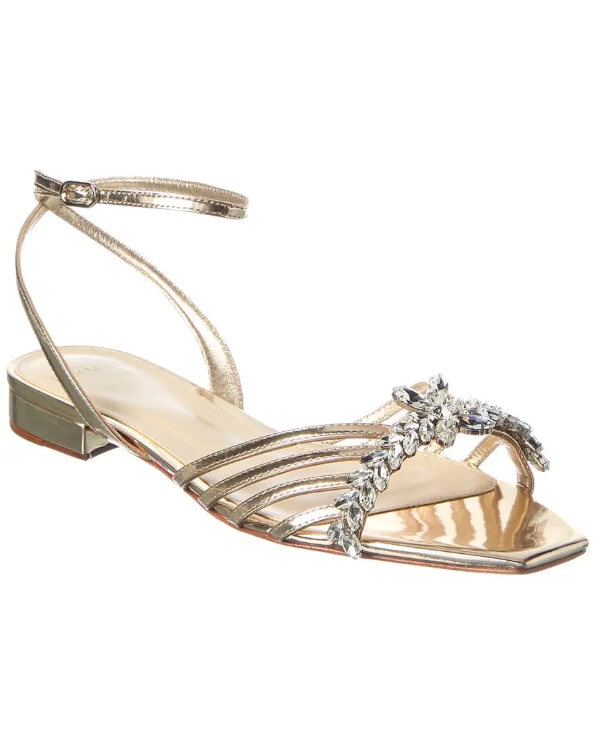 Alexandre Birman Iggy Crystals Leather Flat