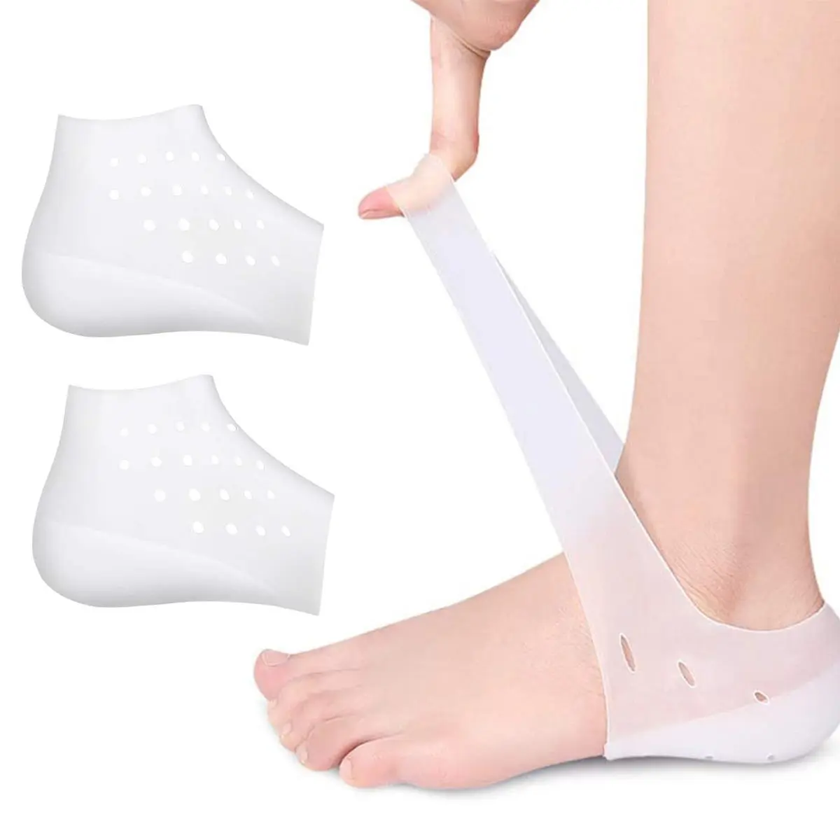 Silicone Concealed Height Rise Insoles 2.5cm, Lift Arch Supports, Anti-Shock Heel Cushions for Men & Women White Shoe Inserts