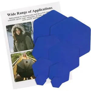 8 count Down Jacket Repair Patch, Puffer Jacket Repair Patch,  Self-Adhesive, Pre-Cut, -Resistant -Stop Nylon Patches for Down Jacket Clothing Tent Bag - Blue