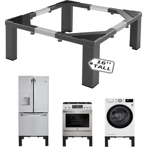 Heavy-Duty All Steel Laundry Pedestal 16" Height, Full size Universal Washing Machine Stand, Dryer Stand, Suitable for all Washer and Dryer Stand (Black)