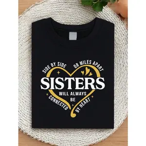 Side By Side Or Miles Apart Sisters T-Shirt, Sister Trip 2026Shirt, Sister Vacation Matching Outfit, Weekend Trip Shirts For Sisters, Matching Sisters Shirt