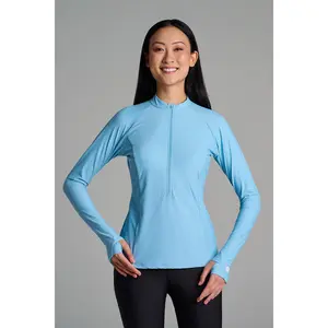 Women's Escalante Zip Rash Guard | Arctic Blue