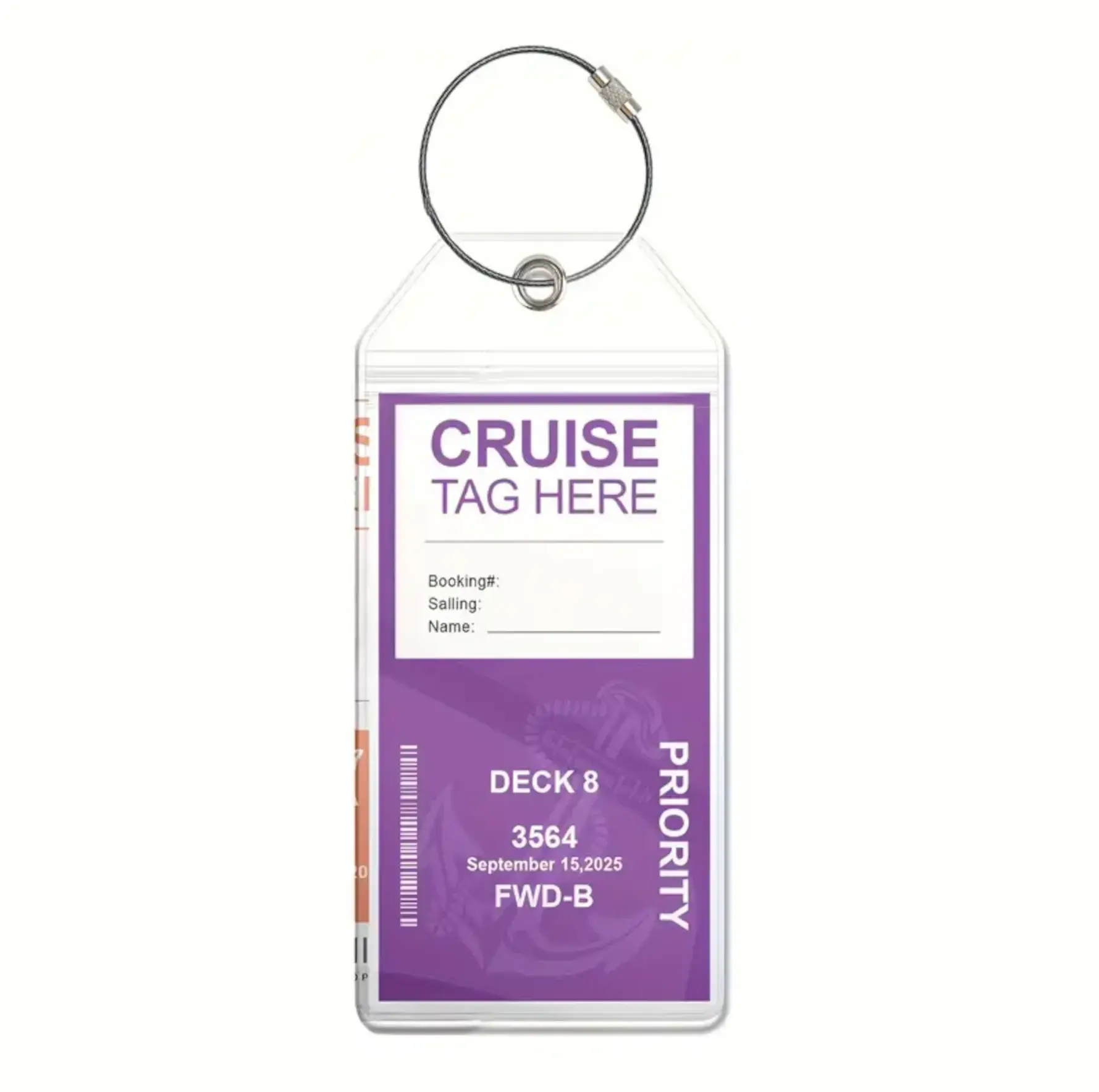 5pcs Cruise Luggage Tags, Zip Seal Clear Cases With Steel Loops,Cruise Luggage Tag Clear Luggage Tag Holders Zip Seal With Steel Loops Waterproof Luggage Tags For Cruise Ships Fits All Cruise Lines Cruise Essentials